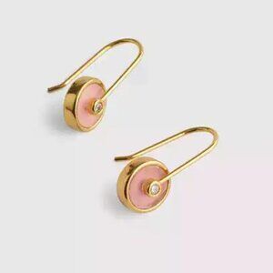 Madewell  stone inlay coin earrings - soft coral